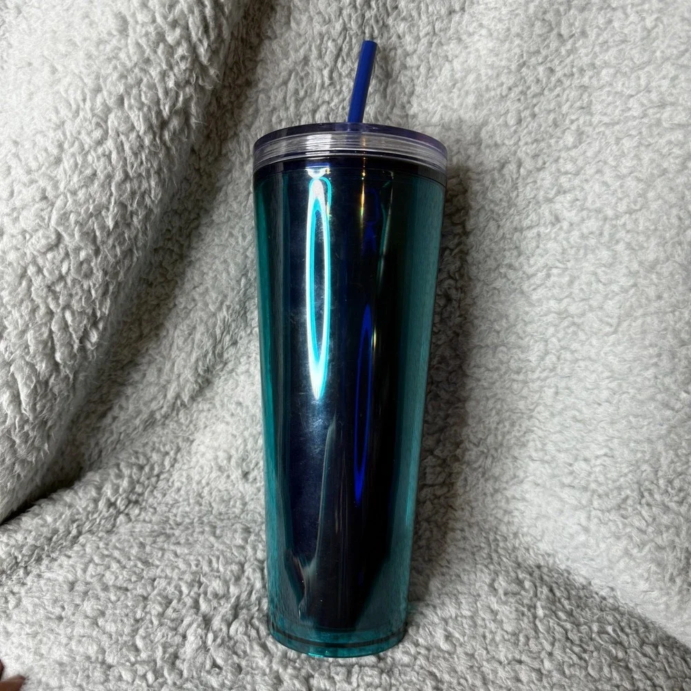 Starbucks 24 oz Tumbler Cup‎ Green Decorate Your Own Confetti Lid 2022